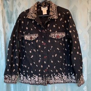 Quacker Factory women’s size medium black jacket